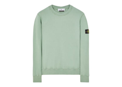Stone Island 63020 Brushed Cotton Fleece Crewneck Sweater Sage Green