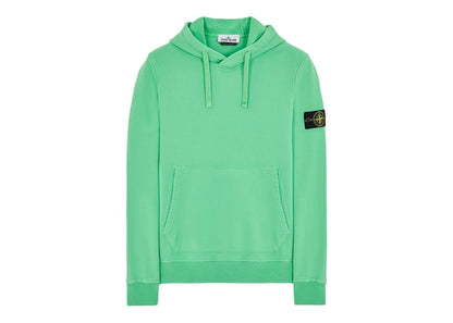 Stone Island 64120 Brushed Cotton Fleece Hooded Sweater Light Green