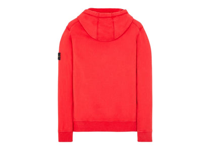 Stone Island 64120 Brushed Cotton Fleece Hooded Sweater Red