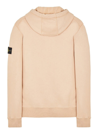 Stone Island 64120 Brushed Cotton Fleece Hooded Sweatshirt Antique Rose