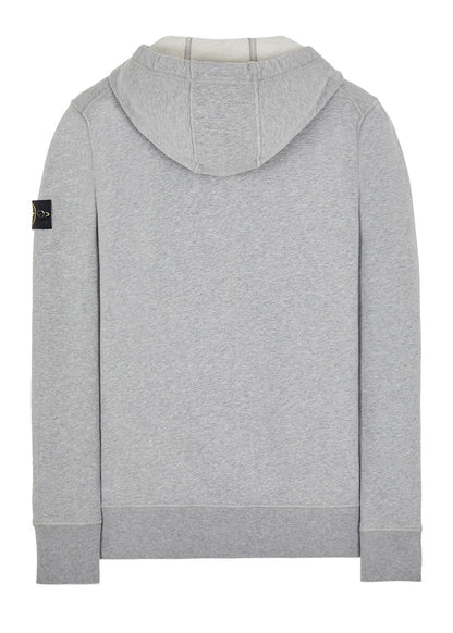 Stone Island 64220 Brushed Cotton Fleece Zip Up Hooded Sweatshirt Dust