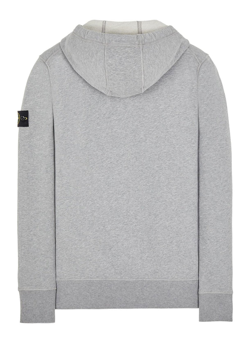 Stone Island 64220 Brushed Cotton Fleece Zip Up Hooded Sweatshirt Dust