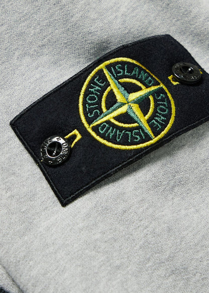 Stone Island 64220 Brushed Cotton Fleece Zip Up Hooded Sweatshirt Dust