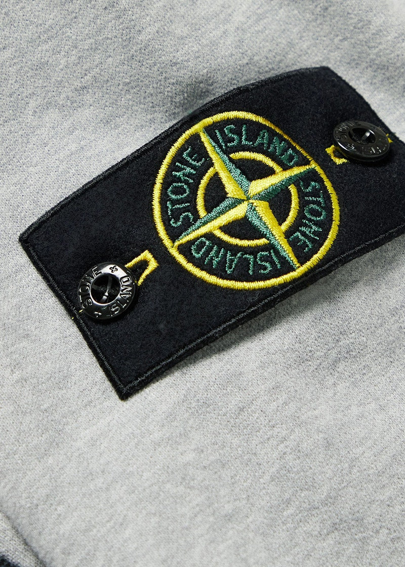 Stone Island 64220 Brushed Cotton Fleece Zip Up Hooded Sweatshirt Dust