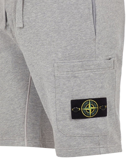 Stone Island 64651 Cotton Fleece Garment Dyed Shorts Dust