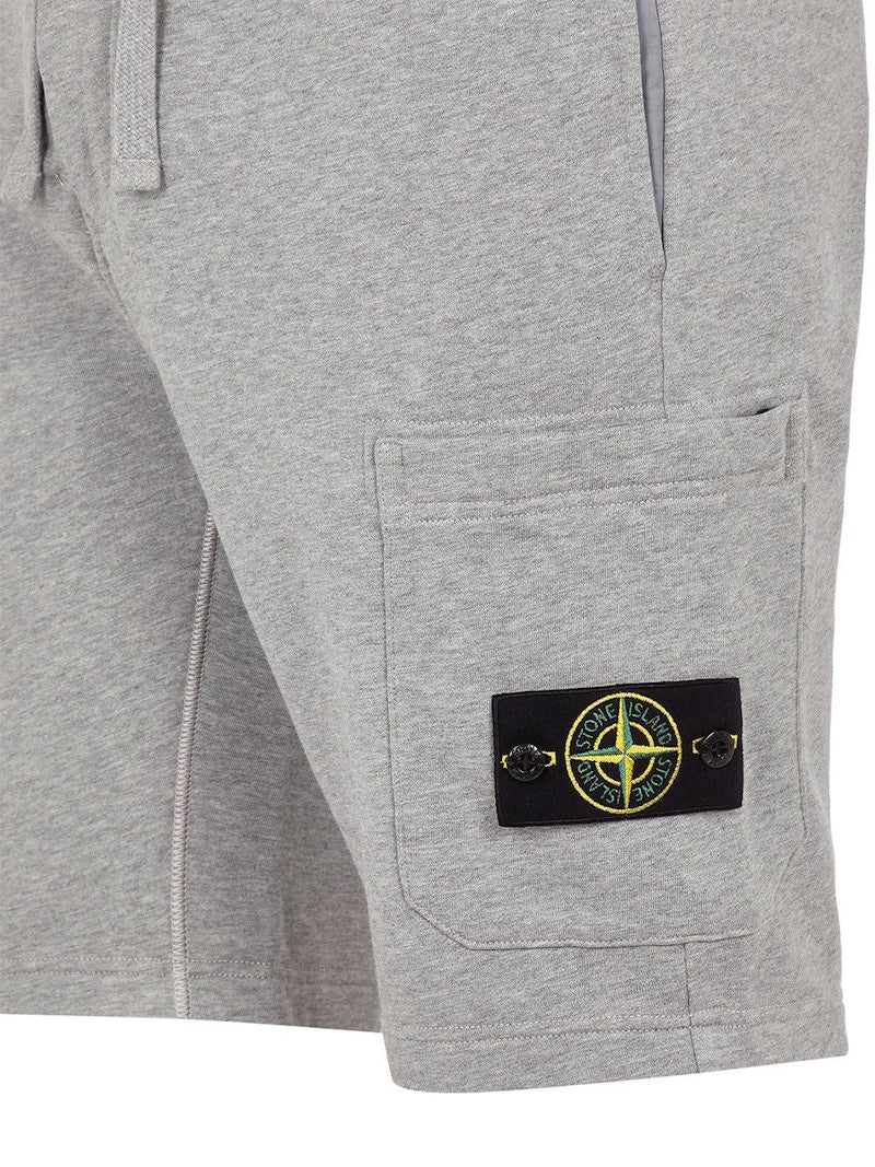 Stone Island 64651 Cotton Fleece Garment Dyed Shorts Dust
