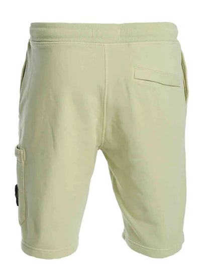 Stone Island 64651 Cotton Fleece Garment Dyed Shorts Light Green