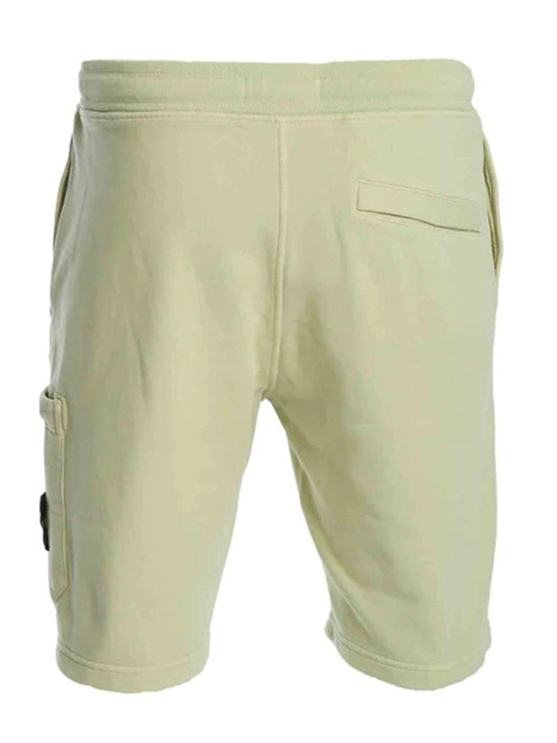 Stone Island 64651 Cotton Fleece Garment Dyed Shorts Light Green