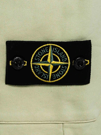 Stone Island 64651 Cotton Fleece Garment Dyed Shorts Light Green