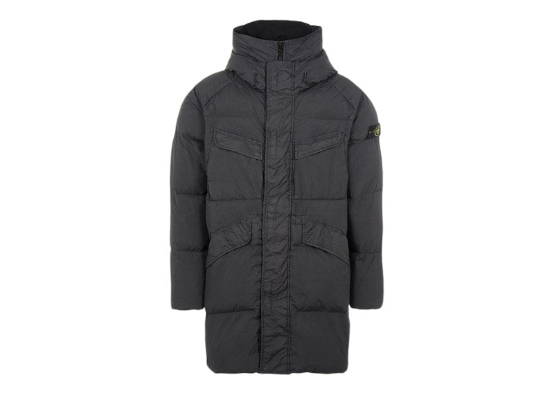 Stone Island 70123 Garment Dyed Crinkle Reps NY Down-TC Coat Black