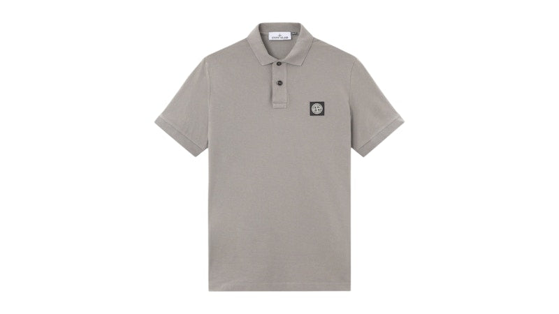 Stone Island 95% Organic Cotton/5% Elastane Pique 2200005 Polo Cement