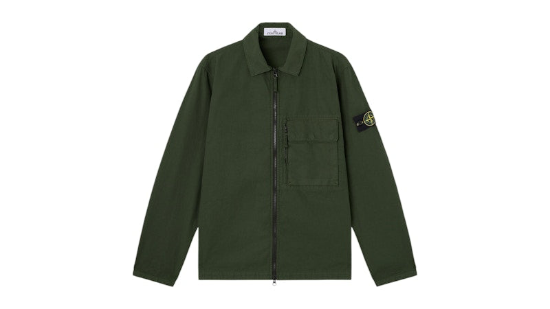 Stone Island Canvas Weave Cotton Organic Cotton 1200004 Overshirt Juniper