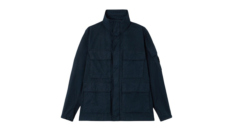 Stone Island Canvas Weave Cotton Organic Cotton Q100011 Jacket Navy Blue