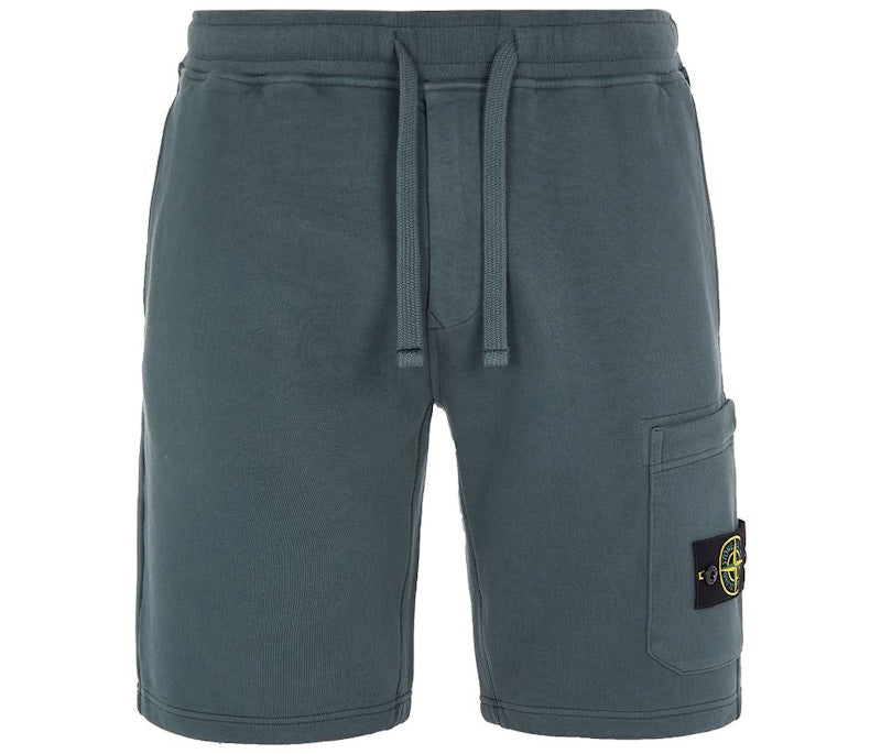 Stone Island Cargo Fleece Shorts Dark Teal Green