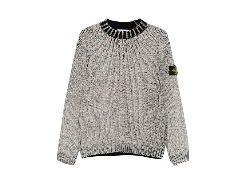 Stone Island Chenille Mock Neck Jumper Black