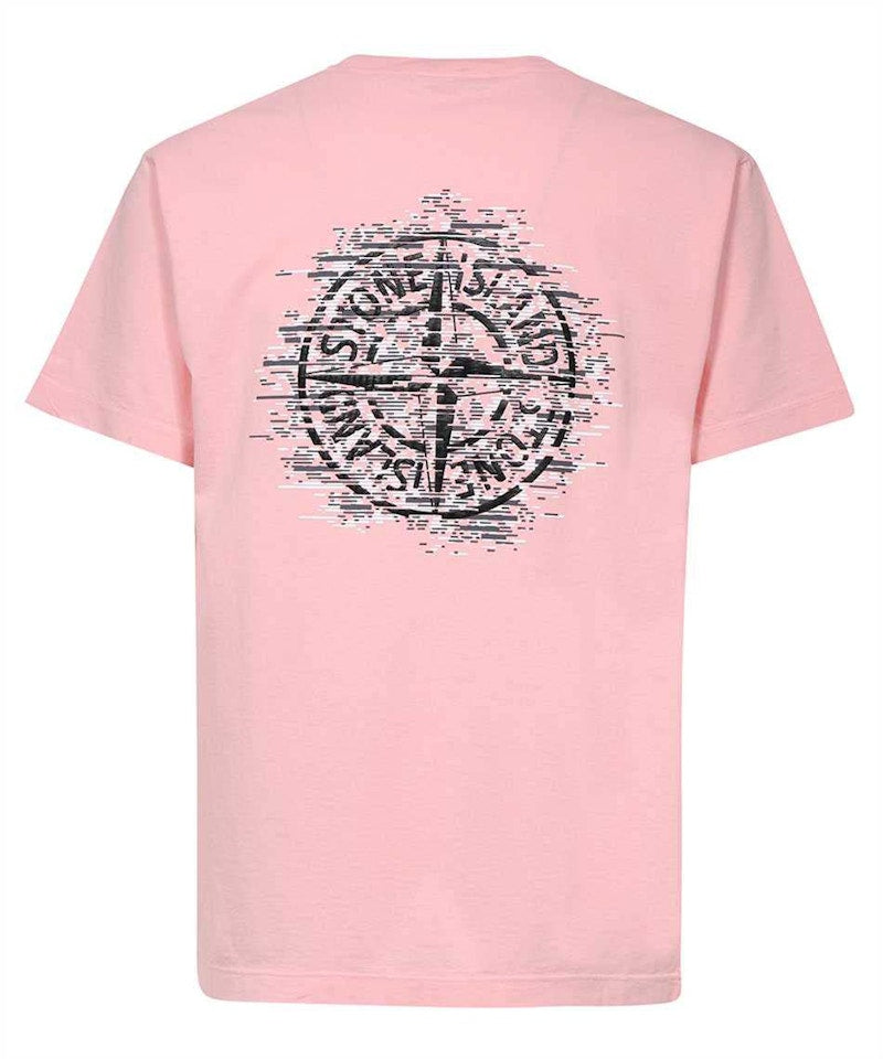 Stone Island Chest and Back Logo T-shirt Pink