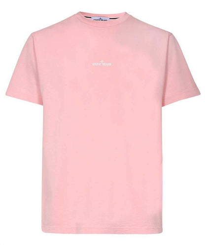 Stone Island Chest and Back Logo T-shirt Pink