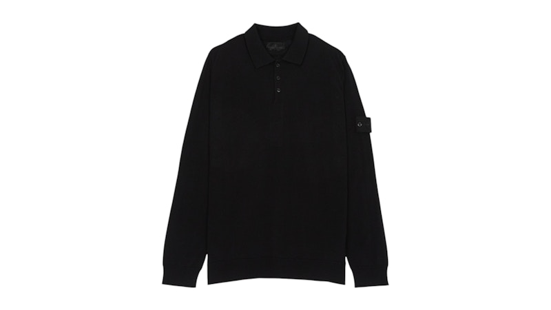 Stone Island Wool Polo Shirt Black