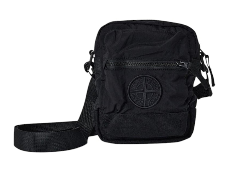 Stone Island Compass-Applique Messenger Bag Black