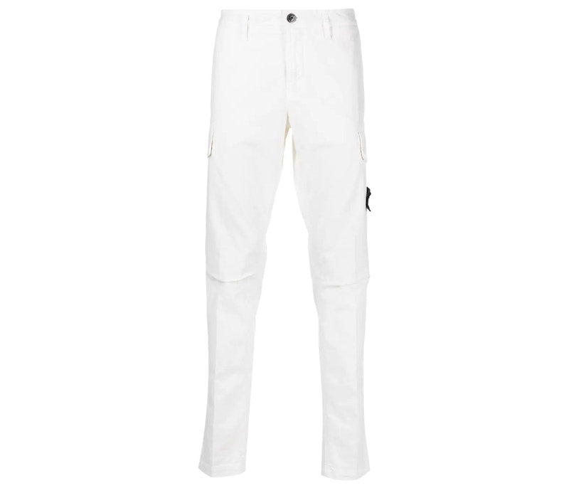 Stone Island Compass Patch Cargo Pants White