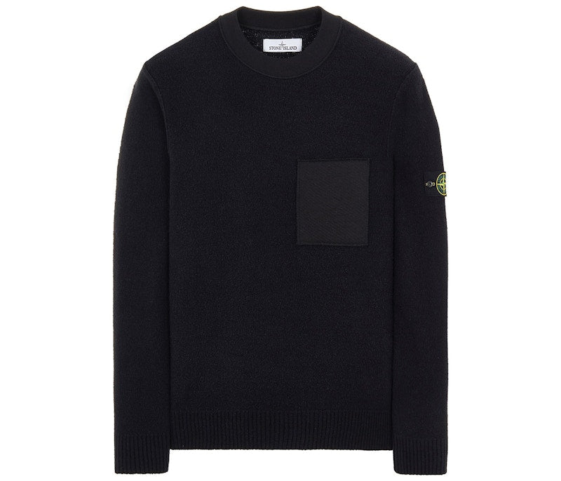 Stone Island Compass Patch Crew Neck Sweater Black
