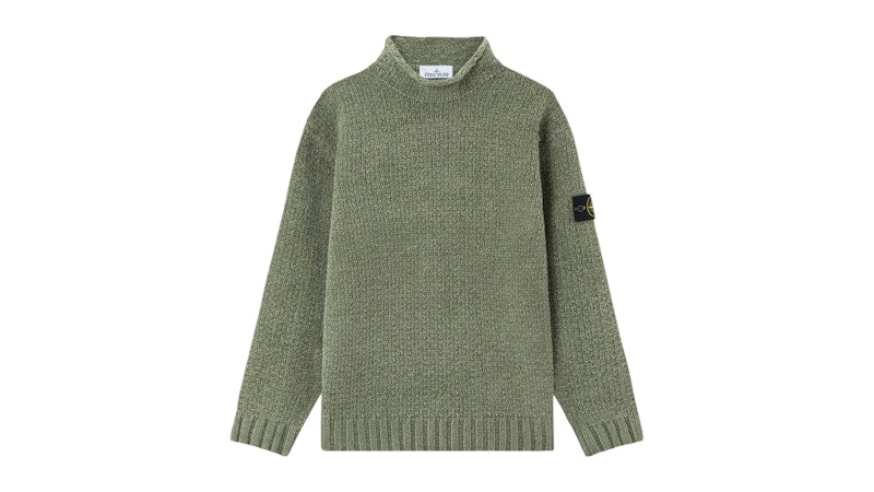 Stone Island Cotton Chenille 5100019 Sweater Sage Green