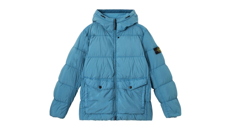 Stone Island Crinkle Reps Ny Recycled Nylon 4100011 Jacket Steel Blue