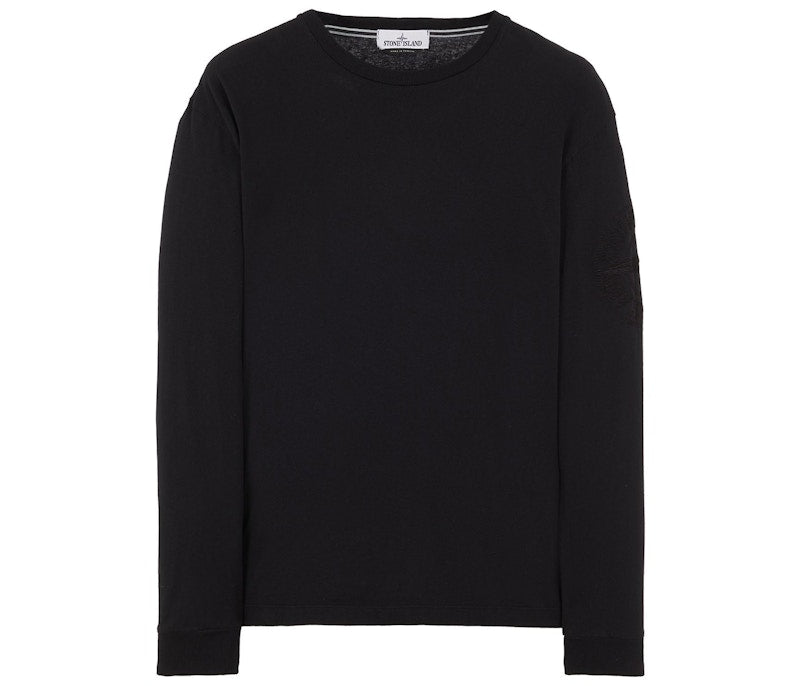 Stone Island Embroidered Sleeve Long Sleeve T-shirt Black