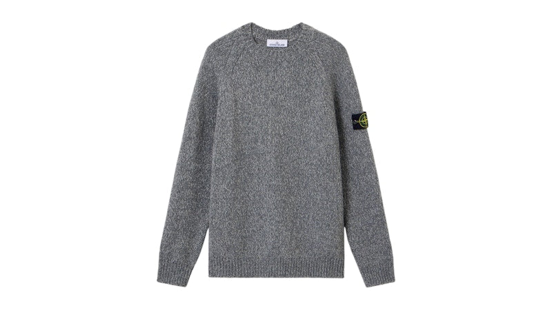 Stone Island Fancy Yarn Mouline Wool 5100050 Sweater Cement Melange