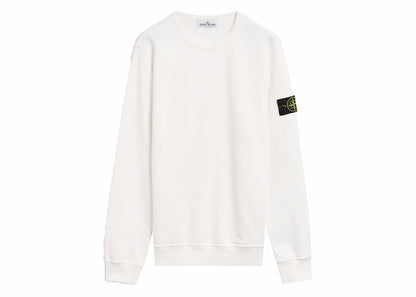 Stone Island Fleece Garment Dyed Crewneck White