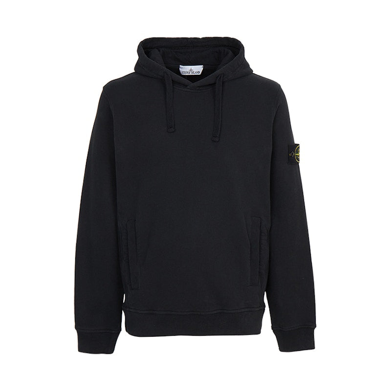 Stone Island Fleece Hood Sweatshirt Black
