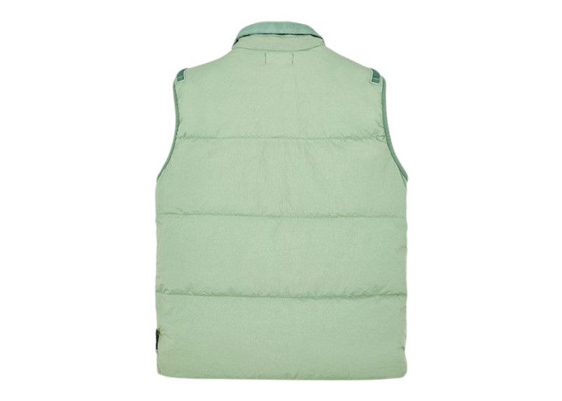 Stone Island G0123 Garment Dyed Crinkle Reps R-NY Down Gilet Sage Green