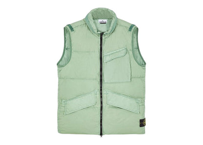 Stone Island G0123 Garment Dyed Crinkle Reps R-NY Down Gilet Sage Green