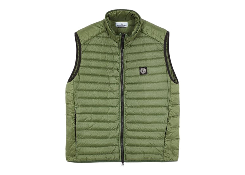 Stone Island G0224 Loom Woven Chambers R-Nylon Down-TC Gilet Olive Green