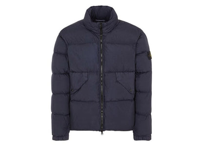 Stone Island Garment Dyed 40623 Crinkle Reps Recycled Nylon Jacket Blue