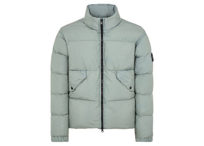Stone Island Garment Dyed 40623 Crinkle Reps Recycled Nylon Jacket Sage Green