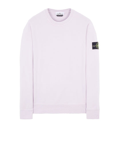 Stone Island Garment Dyed Cotton Fleece Crewneck Onion Pink