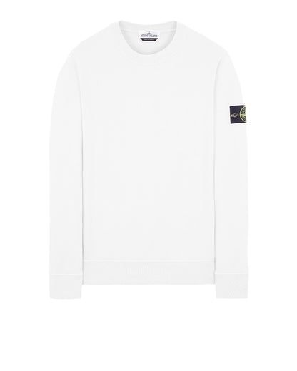 Stone Island Garment Dyed Cotton Fleece Crewneck White