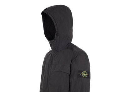 Stone Island Garment Dyed Crinkle Hooded Jacket Black