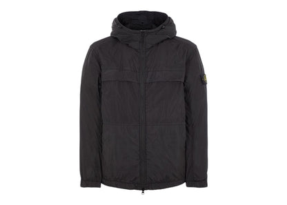 Stone Island Garment Dyed Crinkle Hooded Jacket Black