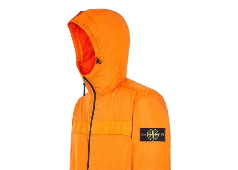 Stone Island Garment Dyed Hooded Jacket Orange