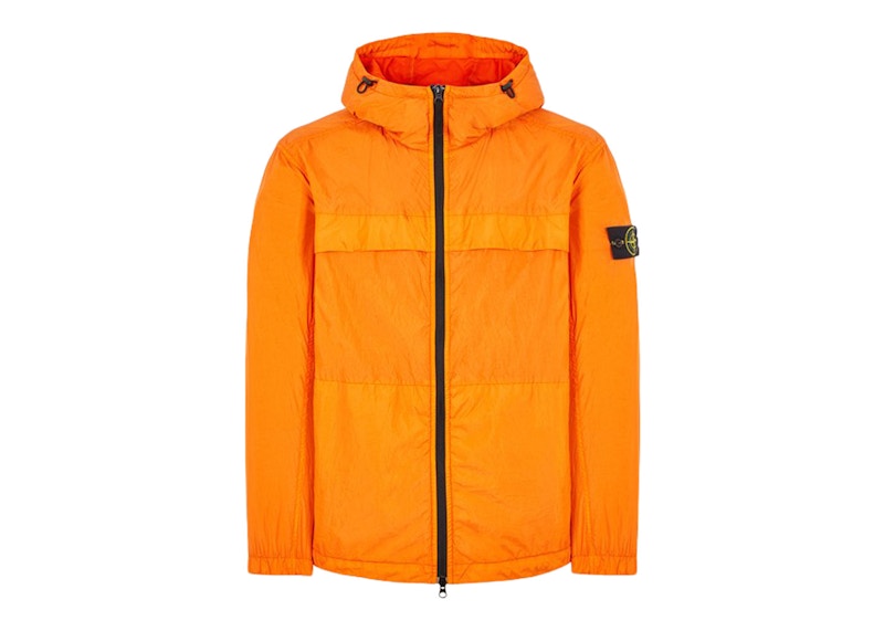 Stone Island Garment Dyed Hooded Jacket Orange