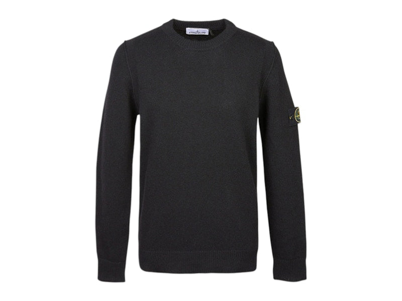 Stone Island Lambswool Crewneck Sweater Black