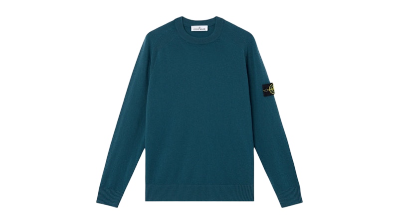Stone Island Light RWS Geelong Wool 5100045 Sweater Dark Teal Green