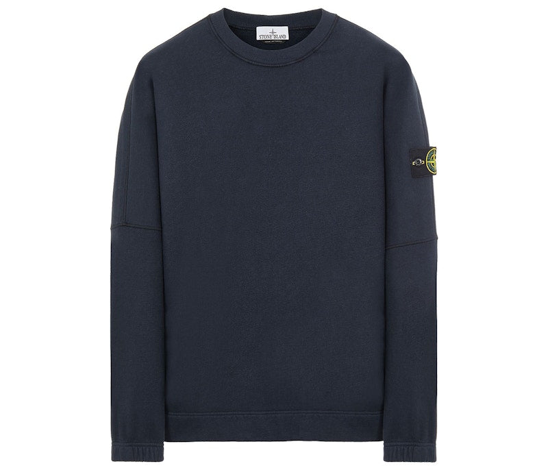 Stone Island Logo Appliqued Cotton Sweatshirt Blue