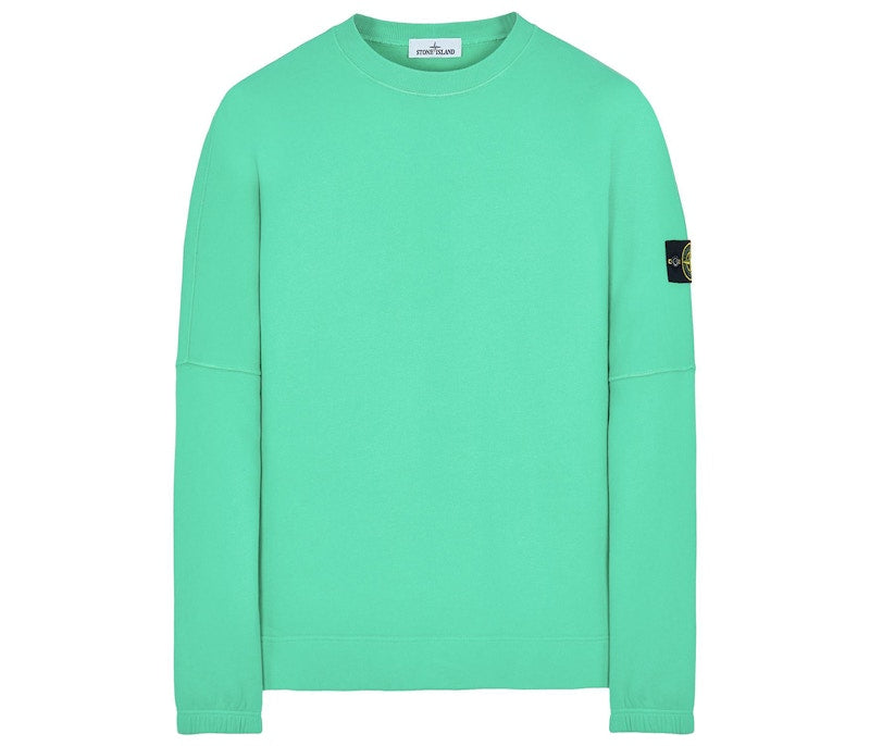 Stone Island Logo Appliqued Cotton Sweatshirt Light Green
