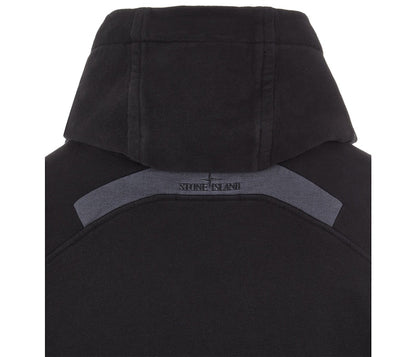 Stone Island Logo Appliqued Hoodie Black