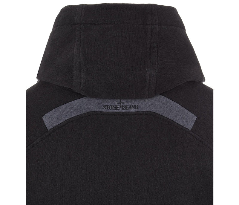 Stone Island Logo Appliqued Hoodie Black