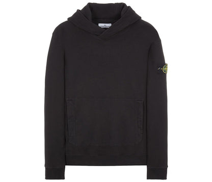 Stone Island Logo Appliqued Hoodie Black