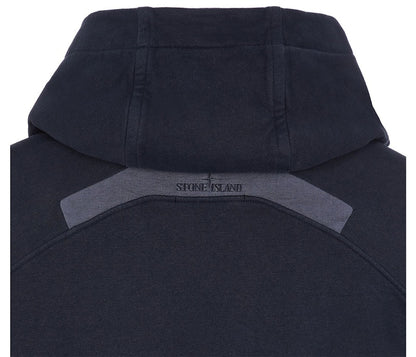Stone Island Logo Appliqued Hoodie Blue